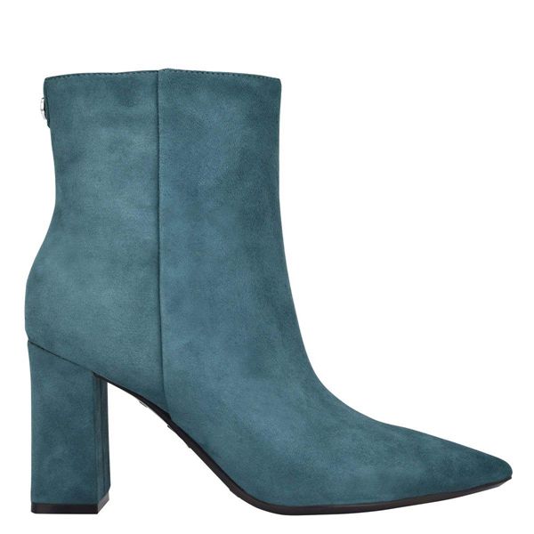 Nine West Cacey 9x9 Heeled Blue Ankle Boots | South Africa 70W27-6B63